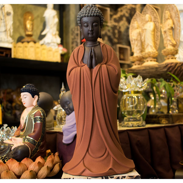 Tượng Phật A Di Đà Gốm Tử Sa