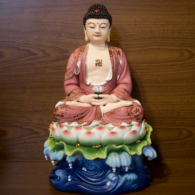 Tượng Phật A Di Đà Sứ Màu