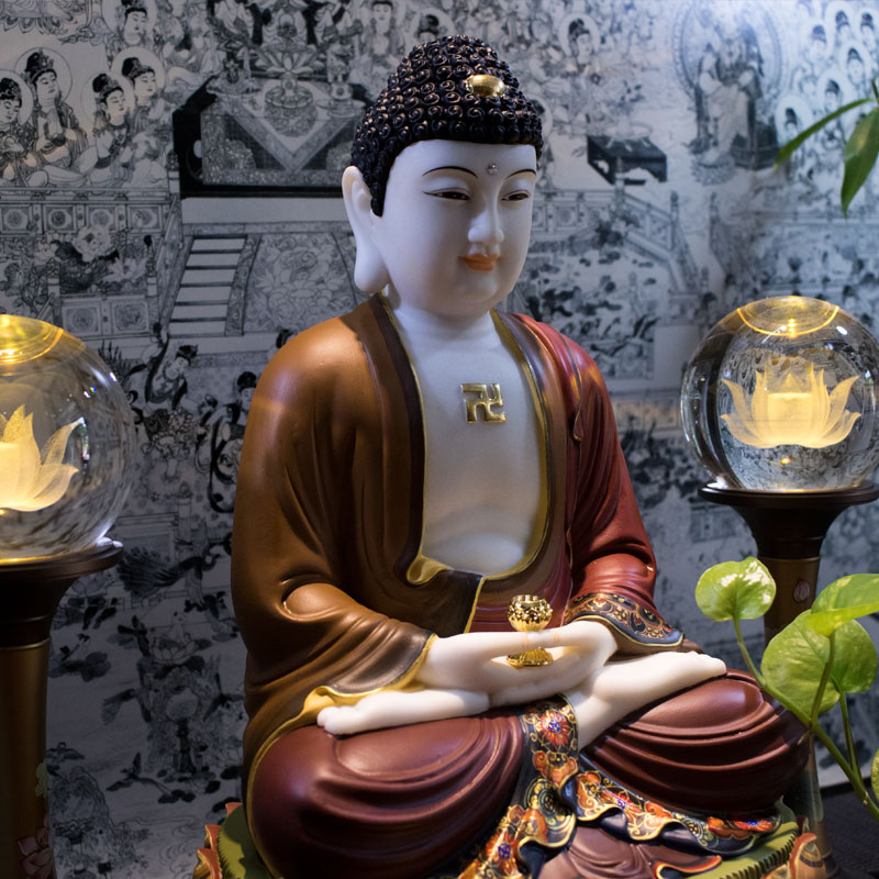 Tượng Phật A Di Đà Đá Bạch Ngọc