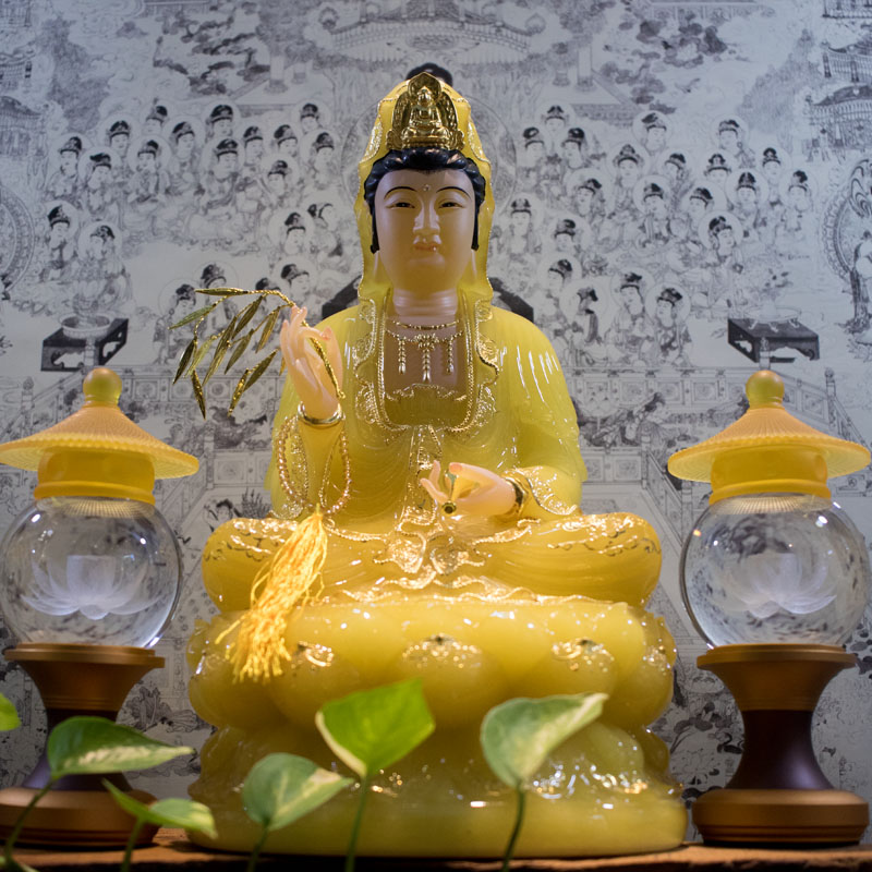 Tượng Phật Bà Quan Âm Đẹp Bột Đá Thạch Anh
