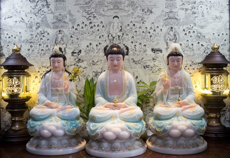 Tượng Phật Tây Phương Tam Thánh Ngồi 