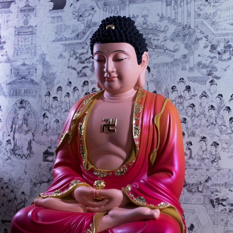 Tượng Phật A Di Đà Composite Ngồi Đài Sen 50cm