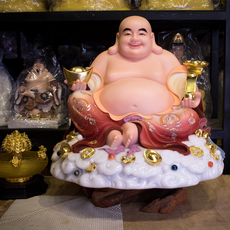 Tượng Phật Di Lặc ngồi bằng bột đá 40cm