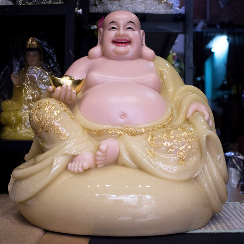 Tượng Phật Di Lặc ngồi trên Bao