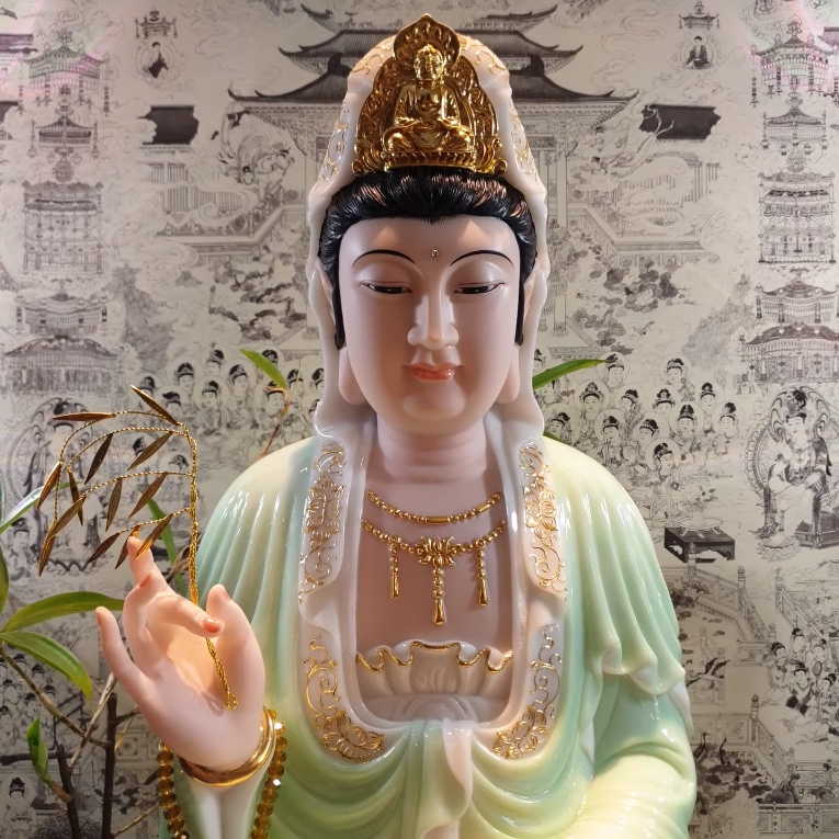 Tượng Phật Bà Quan Âm Đẹp Bằng Bột Đá cao cấp