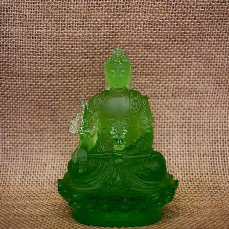 Tượng Phật Dược Sư đá lưu ly xanh lá