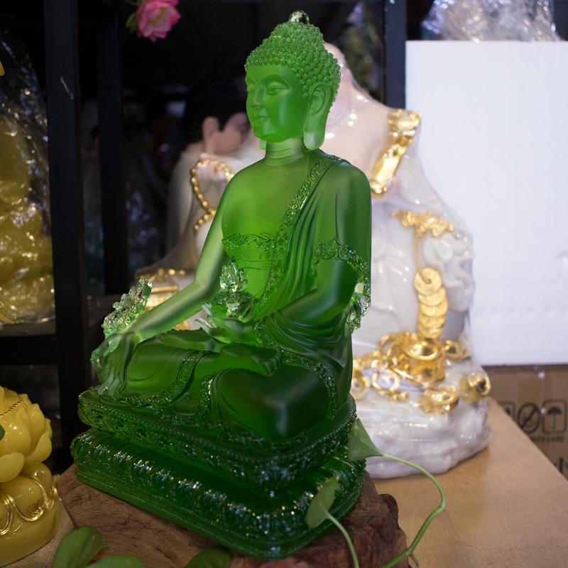 Tượng Phật Dược Sư bằng đá lưu ly cao cấp 36cm