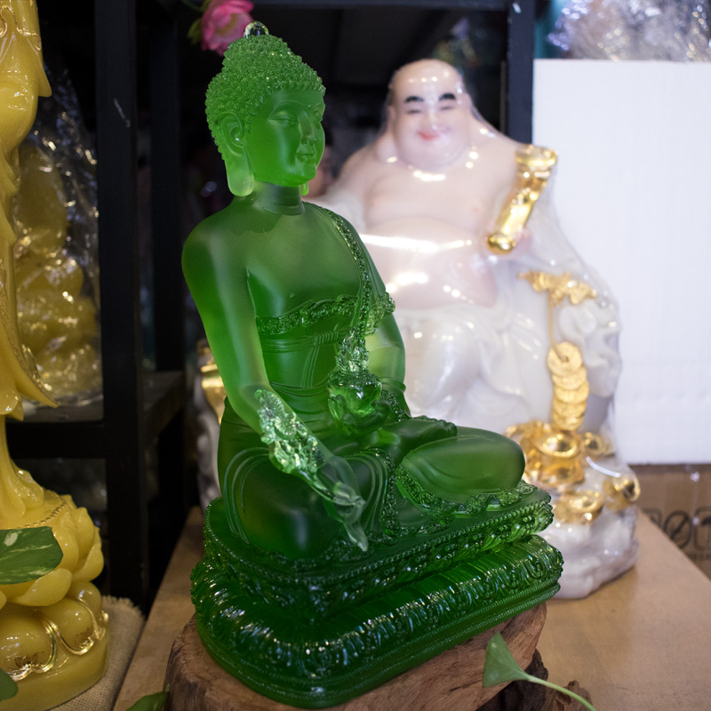 Tượng Phật Dược Sư bằng đá lưu ly cao cấp 36cm