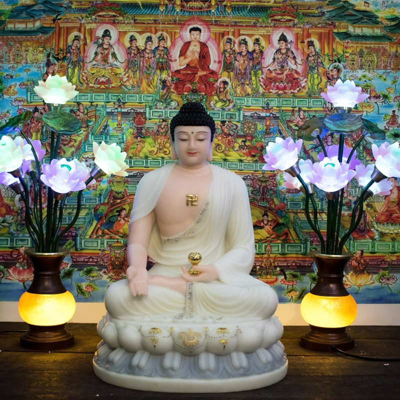 Mẫu Tượng Phật Di Đà đẹp dáng ngồi bằng bột đá khoáng