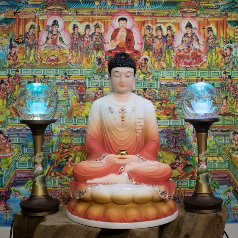 Tượng Phật Thích Ca Mâu Ni ngồi tĩnh tâm bằng bột đá Đài Loan 40cm