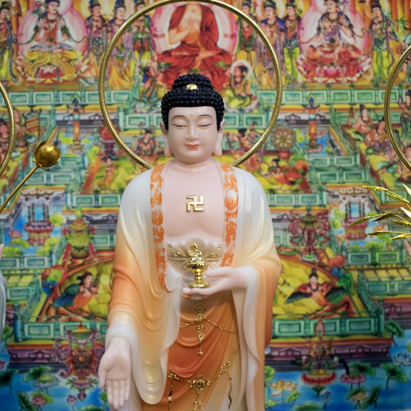 Tượng Phật A Di Đà đứng bằng bột đá