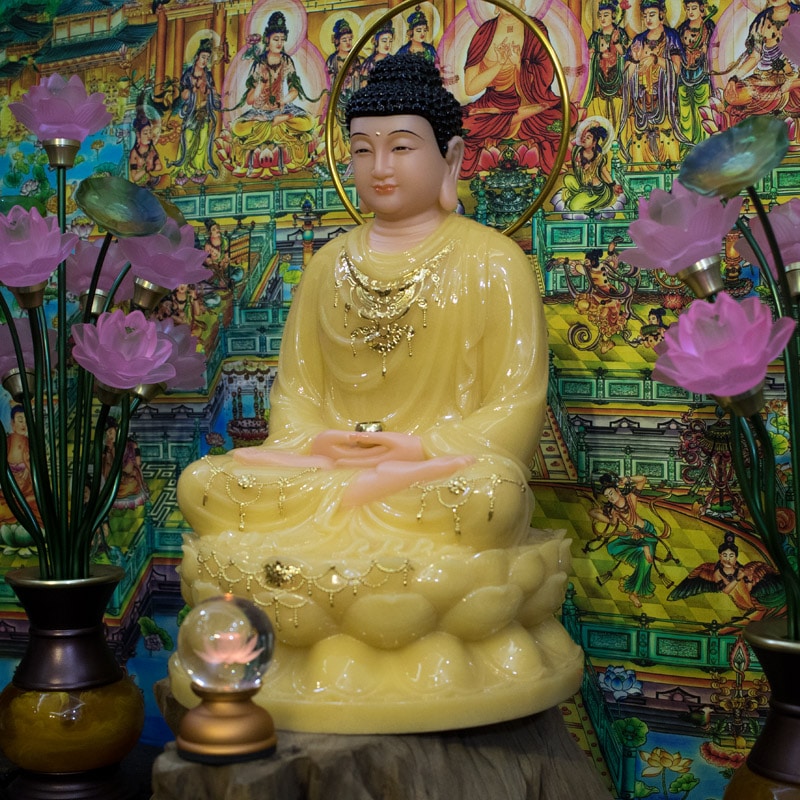 Tượng Phật Thích Ca Mâu Ni ngồi bột đá đẹp