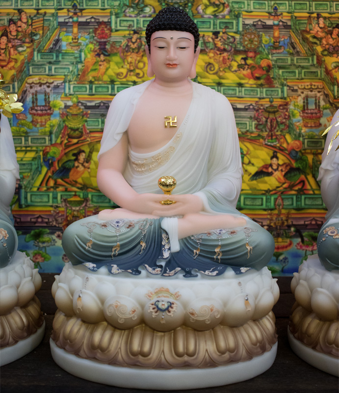 Tượng Phật A Di Đà Bột Đá