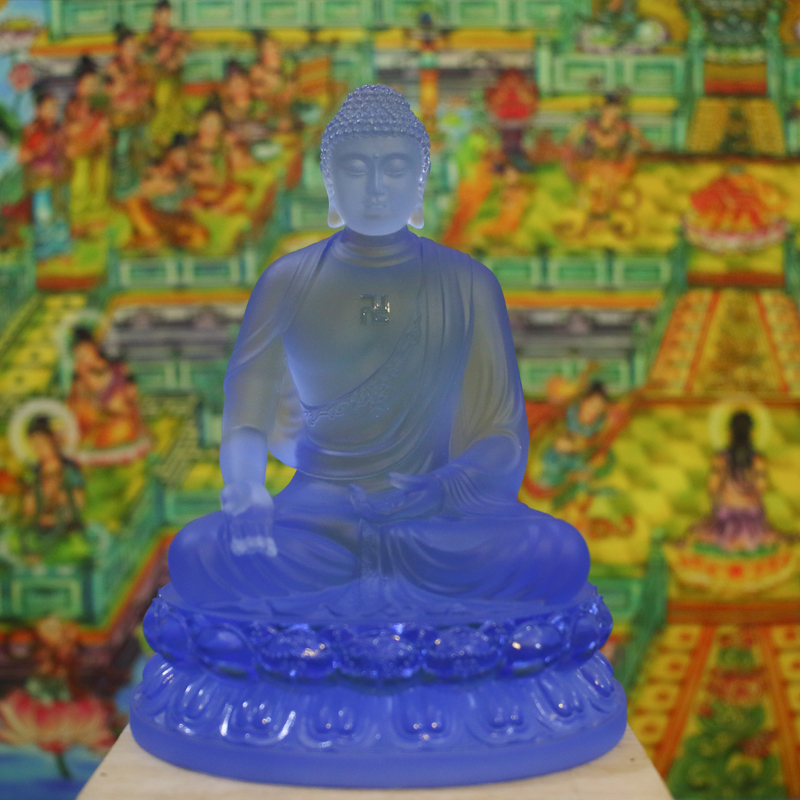 Tượng Phật Dược Sư lưu ly màu xanh dương