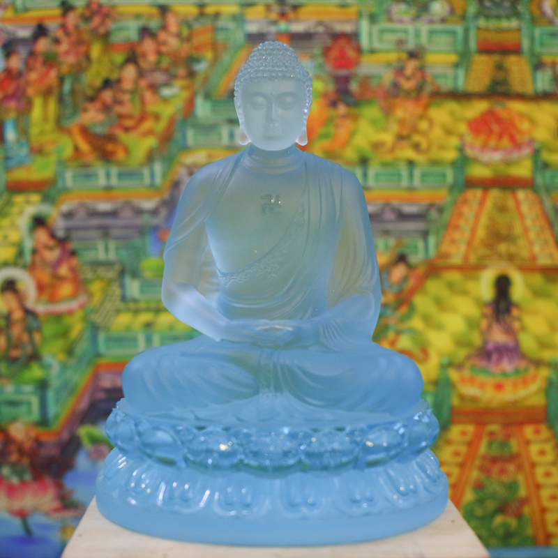 Tượng Phật Dược Sư lưu ly màu xanh