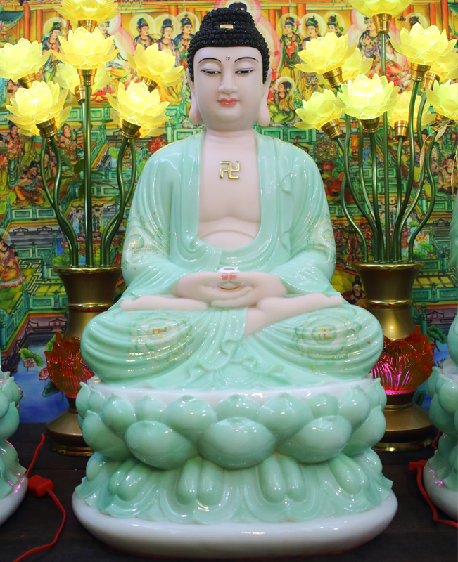Tượng Phật A Di Đà xanh ngọc