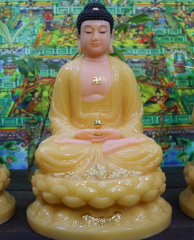Tượng Phật A Di Đà bằng bột đá thạch anh
